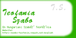 teofania szabo business card